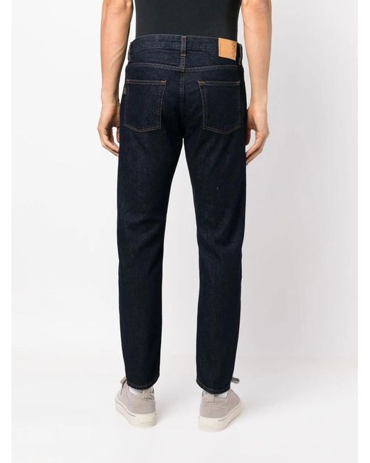 Haikure Blue Mid-Rise Straight-Leg Jeans for men