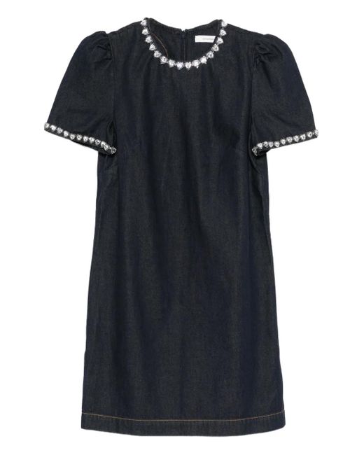 Abito Corto Denim Con Decorazione di Zimmermann in Black