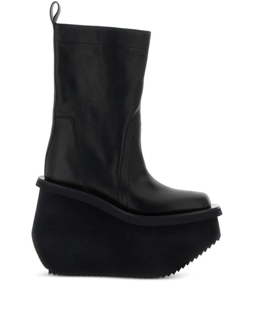 Stivali Factory Platform Con Impunture 14Mm di Rick Owens in Black da Uomo