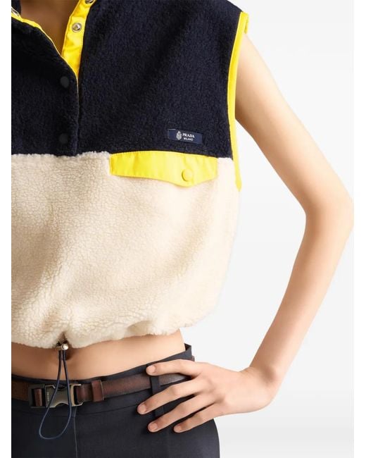 Prada Black Half-Button Fleece Vest