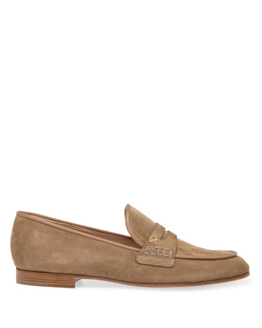 Mocassini Con Logo di Gianvito Rossi in Brown