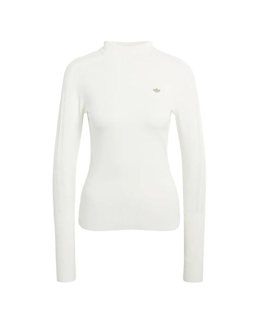 Adidas White Originals Tonal Logo Hoodie