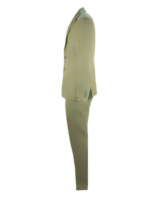 Canali Green Two-Button Single-Breasted Linen Suit for men