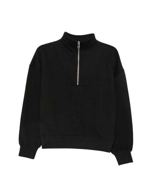 Calvin Klein Black Half-Zip Logo-Embroidered Sweater