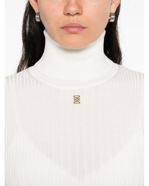 Sandro White Ribbed-Knit Jumper