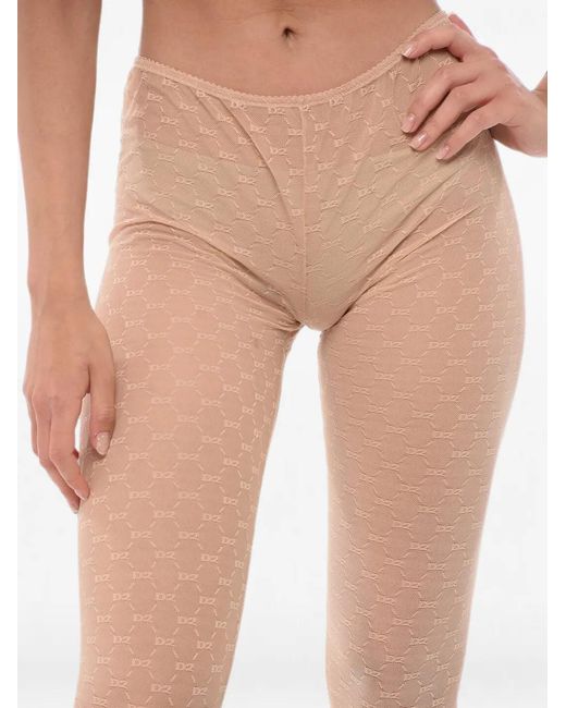 DSquared² Natural Monogram-Lace Tights