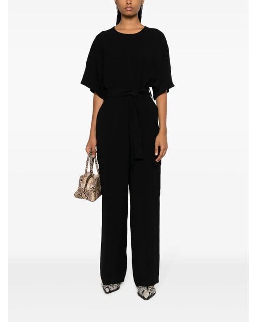 P.A.R.O.S.H. Black Wide-Leg Cargo Jumpsuit