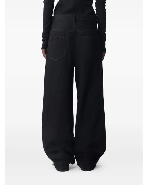 Ann Demeulemeester Wide-leg Cotton Jeans Black