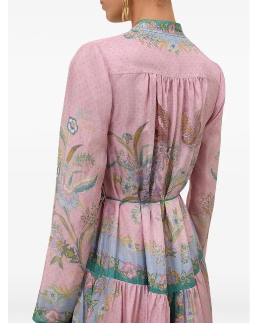 Zimmermann White Floral-Print Silk Maxi Dress