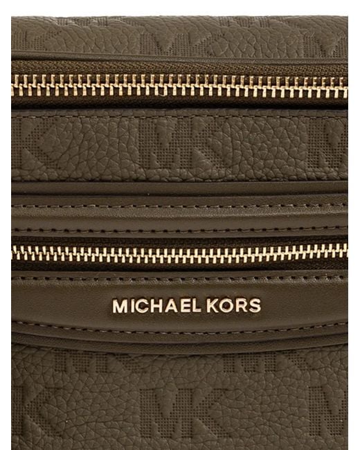 MICHAEL Michael Kors Brown Jet Set Travel Logo-Embossed Leather Belt Bag