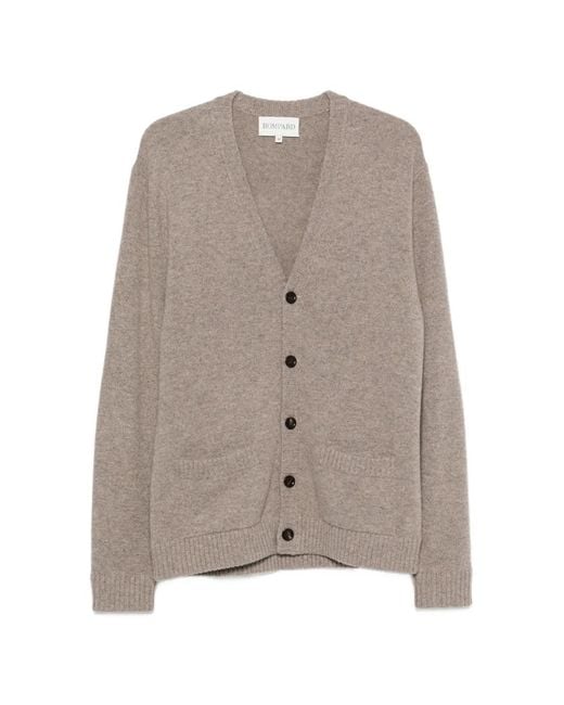 Bompard Brown V-Neck Cardigan for men
