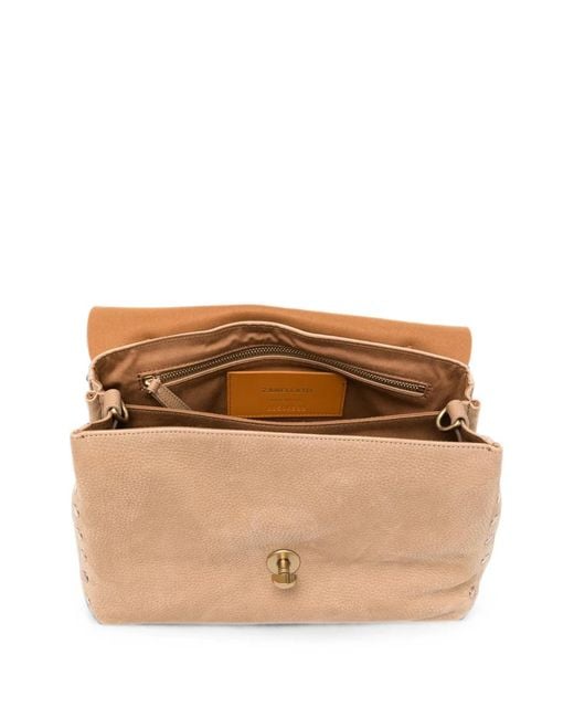 Zanellato Natural Postina Jones Stud-Embellished Leather Tote Bag