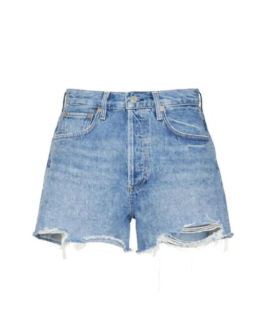Citizens of Humanity Blue Marlow Distressed Denim Shorts