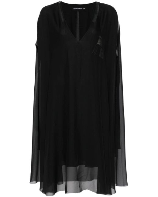 Undercover Black Cape-effect Tulle Dress