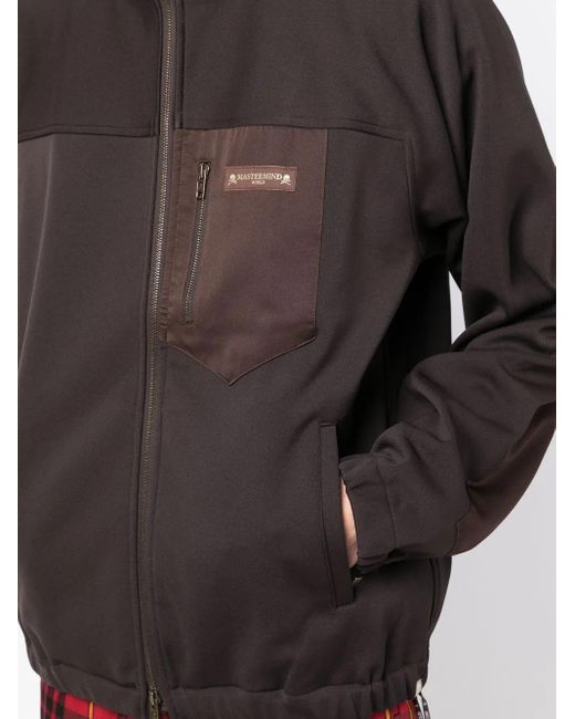 MASTERMIND WORLD Black Colour-Block Bomber Jacket for men
