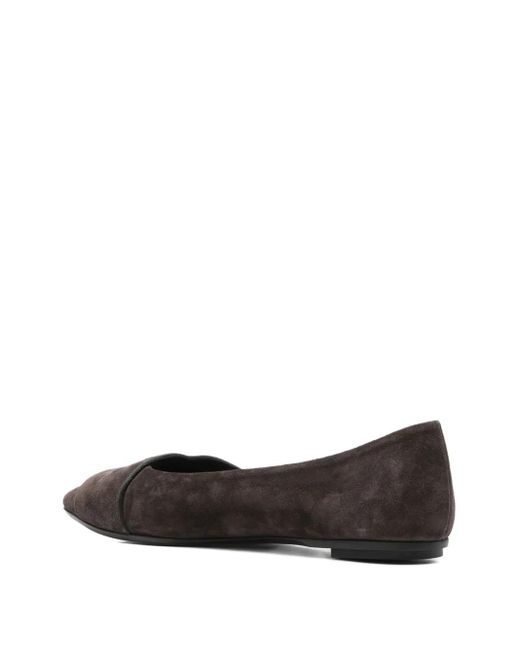 Roberto Del Carlo Black Pointed-Toe Bal Flat