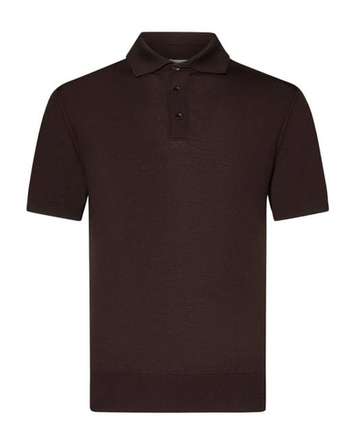 Cruciani Brown Wool Polo Shirt for men