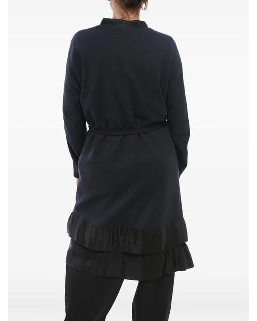 Lanvin Blue Wool Belted Coat