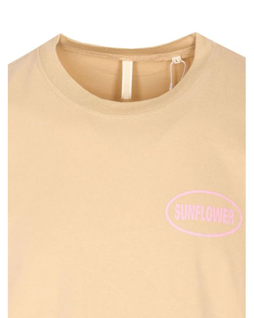 sunflower Natural Logo Print Crew Neck T-Shirt for men