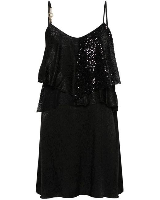 Liu Jo Midi-jurk Met Jacquard En Ruches in het Black