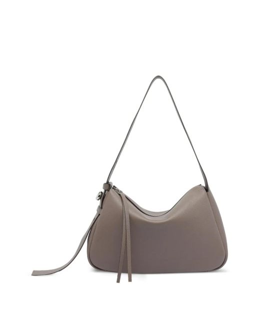Tory Burch Gray Romy Zip-Fastening Leather Shoulder Bag