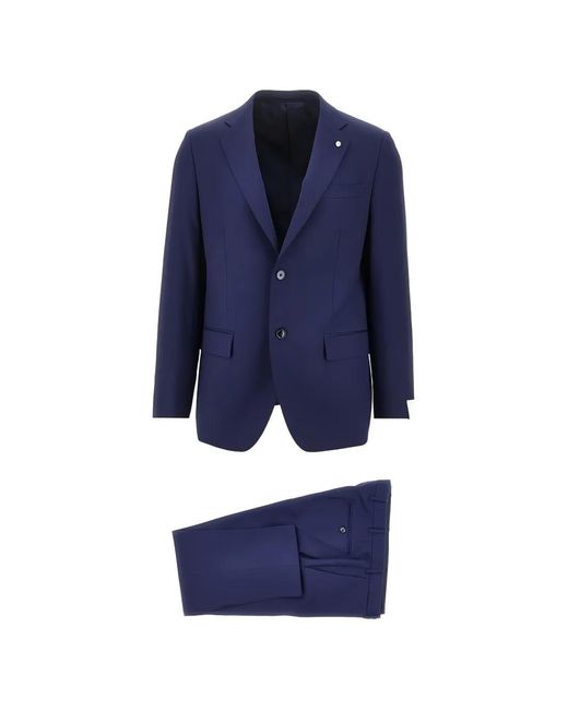 Luigi Bianchi Blue Single-Breasted Wool Suit for men