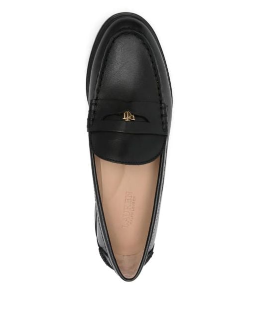 Ralph Lauren Black Marli Loafer mit Logo-Schild