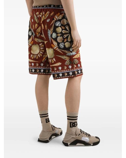 Dolce & Gabbana Brown Cotton-Poplin Shorts for men