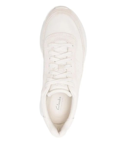 Clarks White Craft Pace Sneakers for men