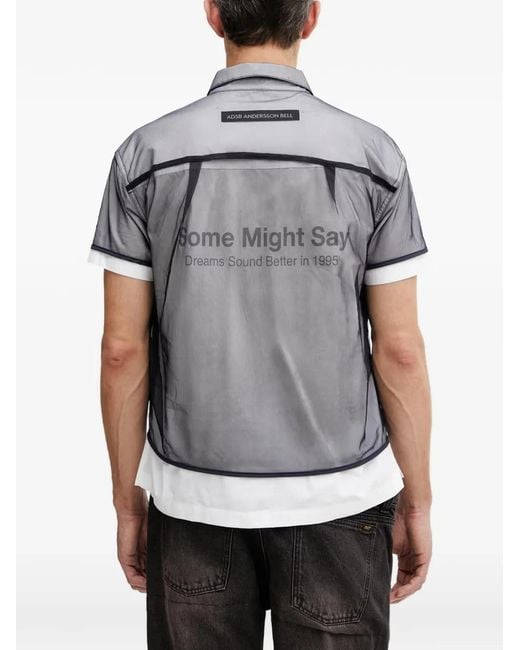 ANDERSSON BELL Gray Layered Mesh-Overlay Shirt for men