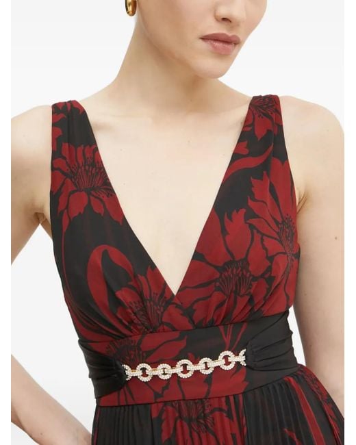 MARCIANO BY GUESS Black Pleated Floral Dress