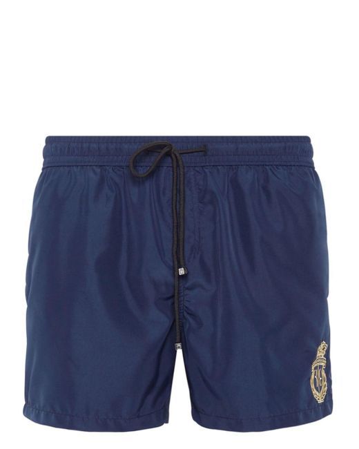 Billionaire Blue Logo-embroidered Swim Shorts for men