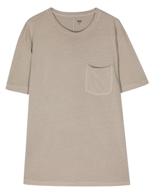 PAIGE Natural Patch-pocket Cotton T-shirt for men