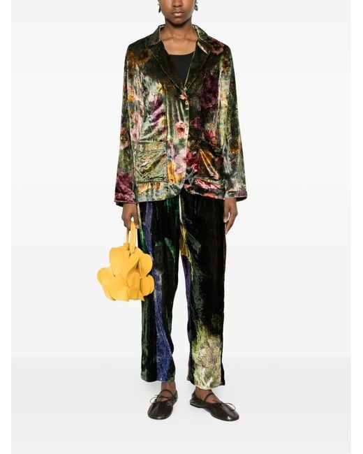 Yavi White Patterned Trousers