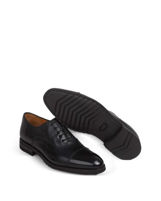 Bontoni Black Savoia Leather Shoes for men