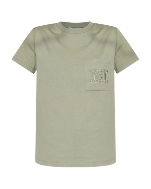 Max Mara Green Logo-Embroidered T-Shirt