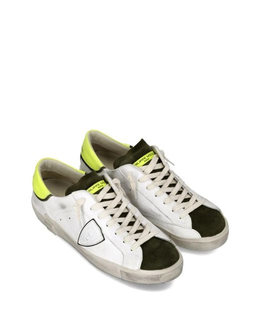 Philippe Model White Panelled Low-Top Sneakers for men