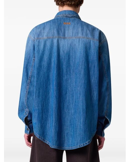 MSGM Jeanshemd Mit Fliege in Blue für Herren