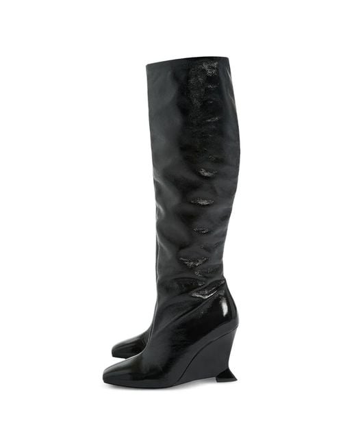 Balmain Black Wedge Boots