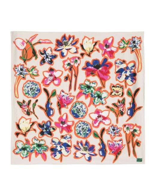 Bimba Y Lola Floral-motif Square-body Scarf in Pink