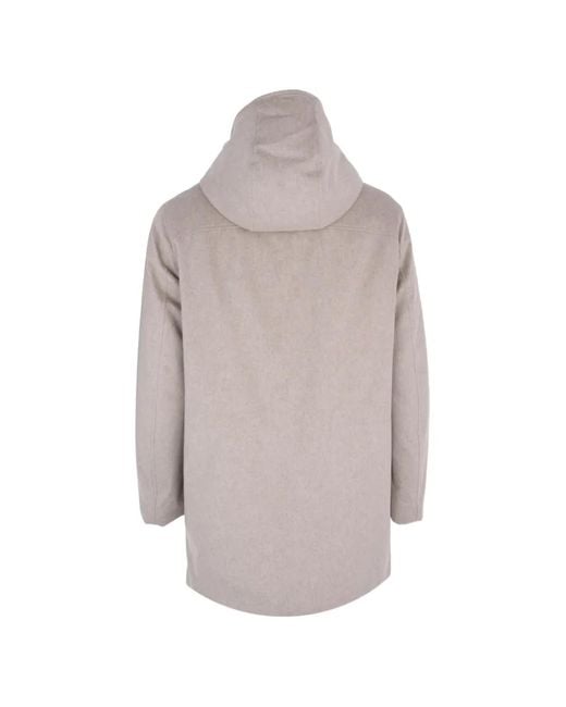 Agnona Gray Caban Hooded Jacket for men
