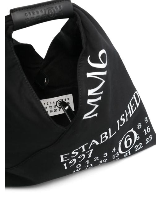 MM6 by Maison Margiela Black Tote Bag Mit Nummern-Motiv