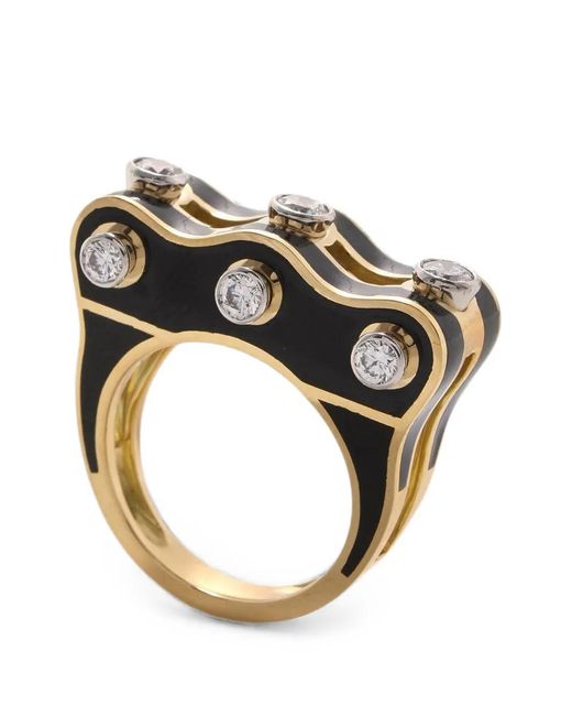 David Webb Natural Wave Studlette Diamond Ring