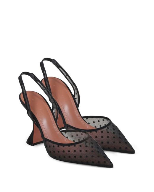 AMINA MUADDI Metallic 95Mm Holli Polka-Dot Slingback Pumps