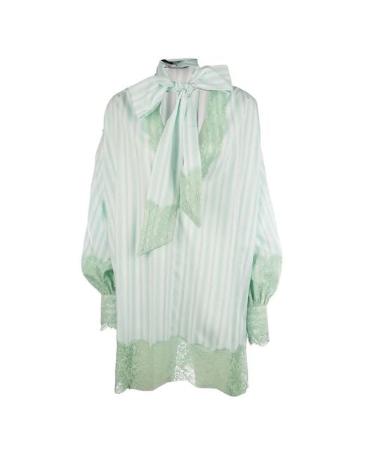 LES FILLES D'EVA Blue Striped Lace Dress