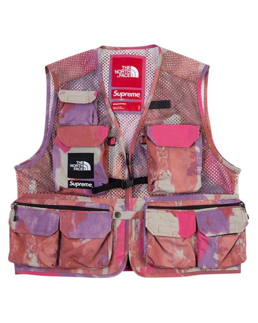 Chaleco cargo de x The North Face Supreme de hombre de color Pink