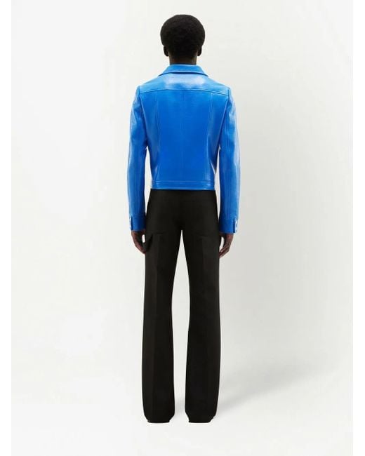 Courreges Blue Chest Logo-Patch Shirt Jacket for men