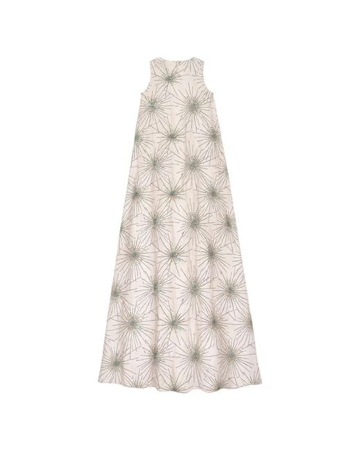 Psophia White Patterned-Print Maxi Dress