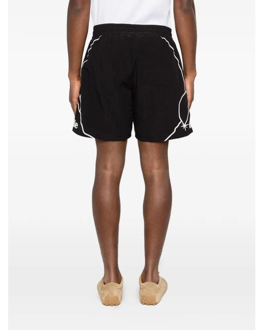 Rhude Black Logo Drawstring Shorts for men