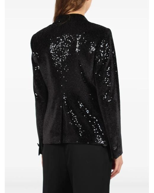 Tagliatore Black Sequin-Embellished Blazer